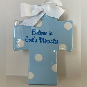 Vintage Mud Pie Baby Boy Hanging Cross